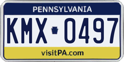 PA license plate KMX0497
