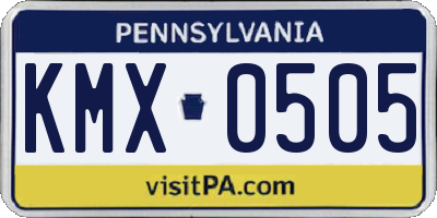 PA license plate KMX0505