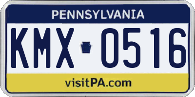 PA license plate KMX0516
