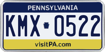 PA license plate KMX0522