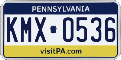 PA license plate KMX0536