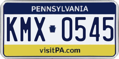 PA license plate KMX0545