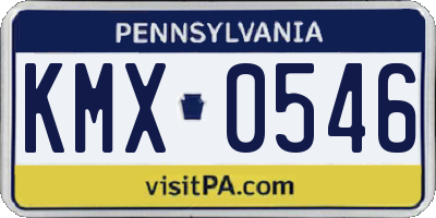 PA license plate KMX0546