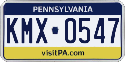 PA license plate KMX0547