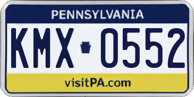 PA license plate KMX0552