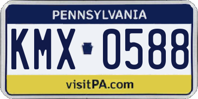 PA license plate KMX0588