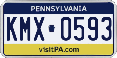 PA license plate KMX0593