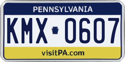 PA license plate KMX0607