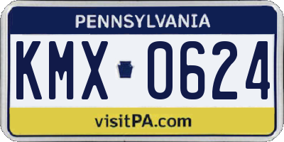 PA license plate KMX0624