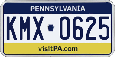 PA license plate KMX0625