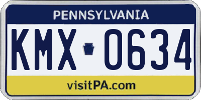 PA license plate KMX0634