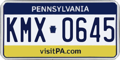 PA license plate KMX0645