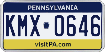 PA license plate KMX0646