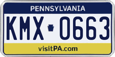 PA license plate KMX0663
