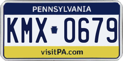 PA license plate KMX0679