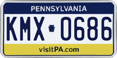 PA license plate KMX0686