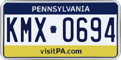 PA license plate KMX0694
