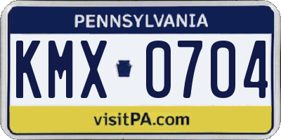 PA license plate KMX0704