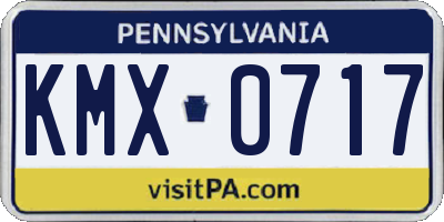 PA license plate KMX0717