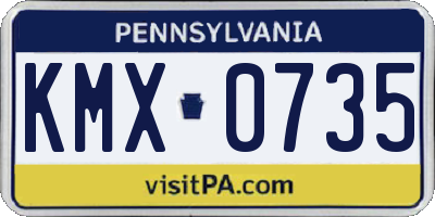 PA license plate KMX0735