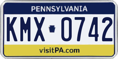 PA license plate KMX0742