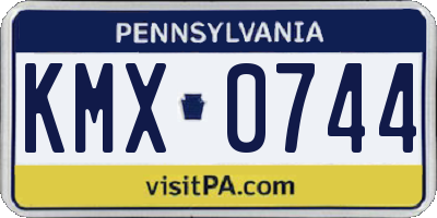 PA license plate KMX0744