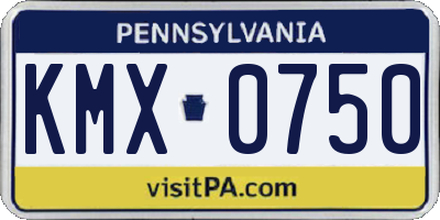 PA license plate KMX0750