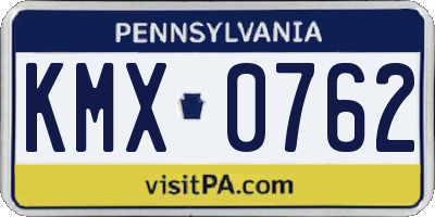 PA license plate KMX0762