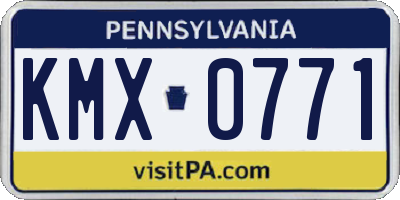 PA license plate KMX0771