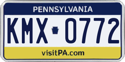 PA license plate KMX0772