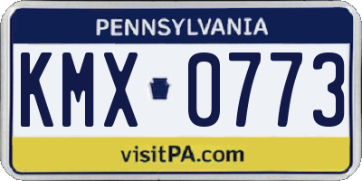 PA license plate KMX0773