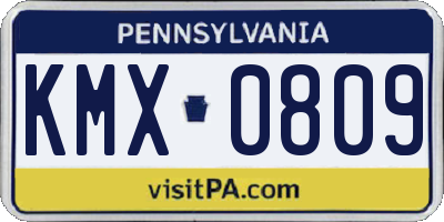 PA license plate KMX0809