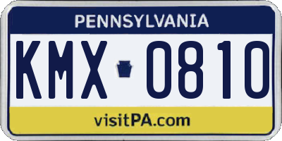 PA license plate KMX0810