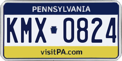 PA license plate KMX0824