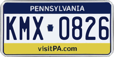PA license plate KMX0826