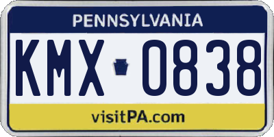 PA license plate KMX0838