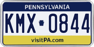 PA license plate KMX0844