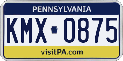 PA license plate KMX0875