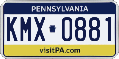 PA license plate KMX0881