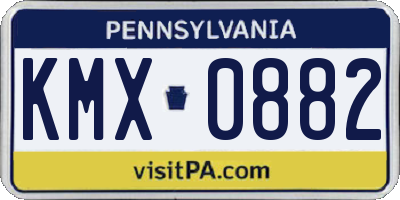 PA license plate KMX0882