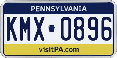 PA license plate KMX0896