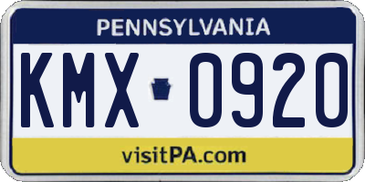 PA license plate KMX0920