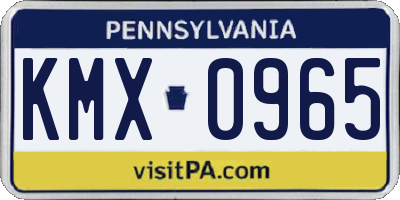 PA license plate KMX0965