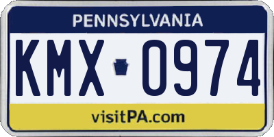 PA license plate KMX0974
