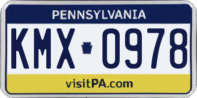 PA license plate KMX0978