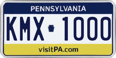 PA license plate KMX1000