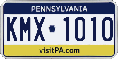PA license plate KMX1010