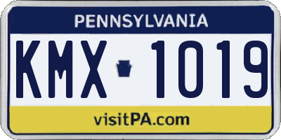 PA license plate KMX1019