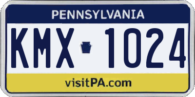PA license plate KMX1024