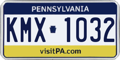 PA license plate KMX1032